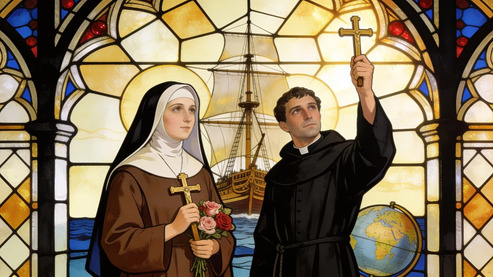 Sainte Thérèse de Lisieux et saint François Xavier, patrons des missions